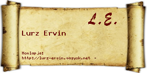 Lurz Ervin névjegykártya