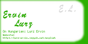 ervin lurz business card